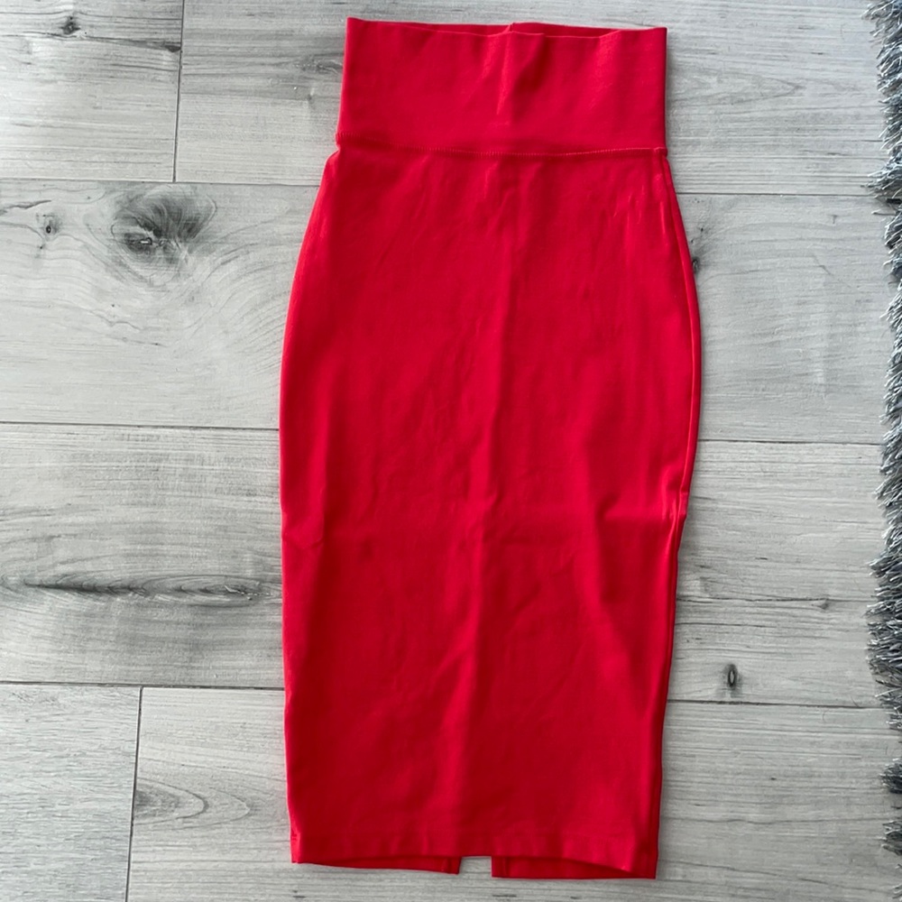 BeBe midi high waist pencil slit back skirt